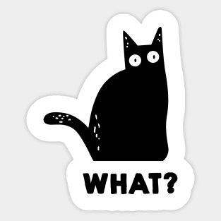 Cat What Funny Sticker